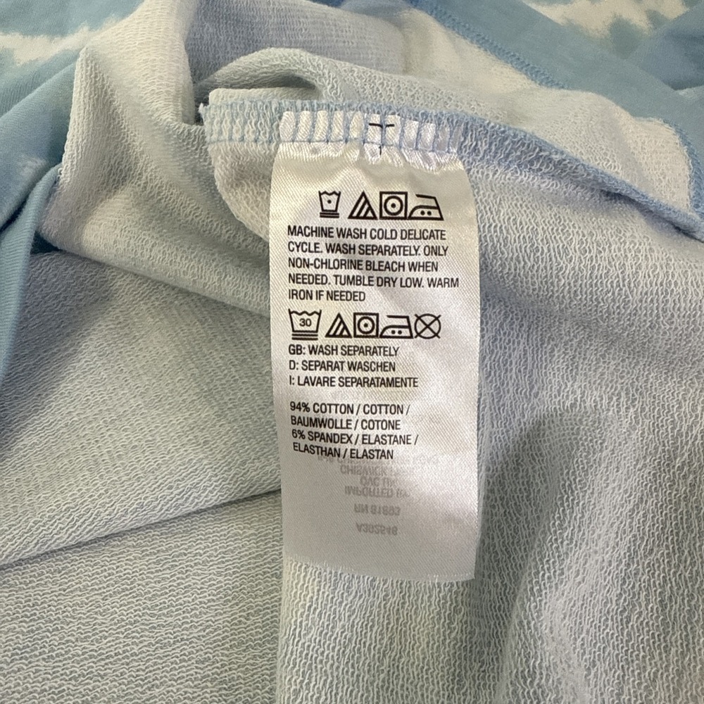 D & Co. Shirt Women's Tie Dye Striped Pullover Long Sleeve Blue And White Medium - Picture 5 of 5